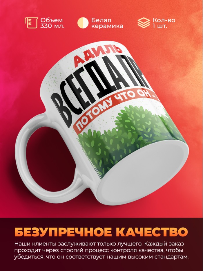 Кружка Адиль всегда прав  Екатеринбург
